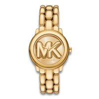 Michael Kors Phoebe dameur i guldfarvet rustfrit stål med MK-logo på urskiven.