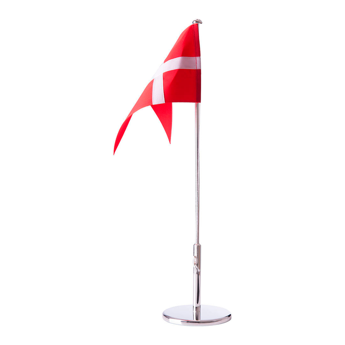 Noa Kids forkromet flagstang med dåbsfod 40 cm og Dannebrog