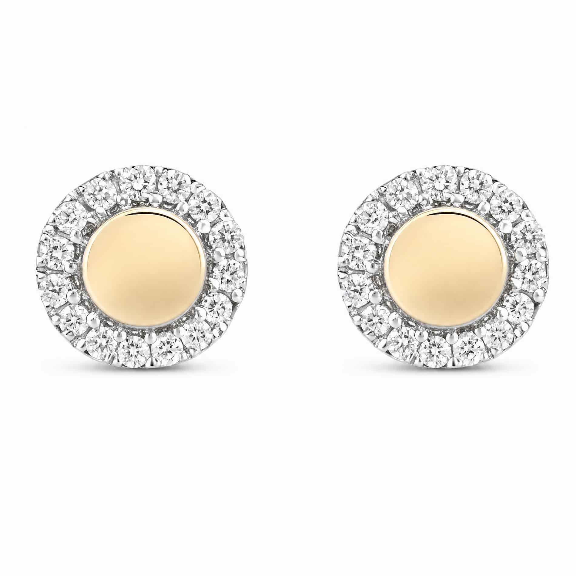Noblesse ørestikker i 14 karat guld med 0,09 ct. diamanter