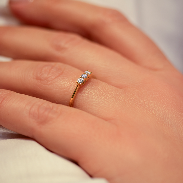 Nora III alliancering i forgyldt sølv båret på hånd