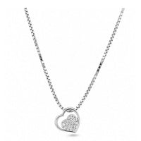 Open Heart vedhæng i 18 karat hvidguld med 0,07 carat hvide diamanter
