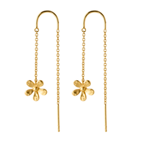 Pernille Corydon Wild Poppy earchains i certificeret genanvendt forgyldt sterlingsølv med blomsterdetalje