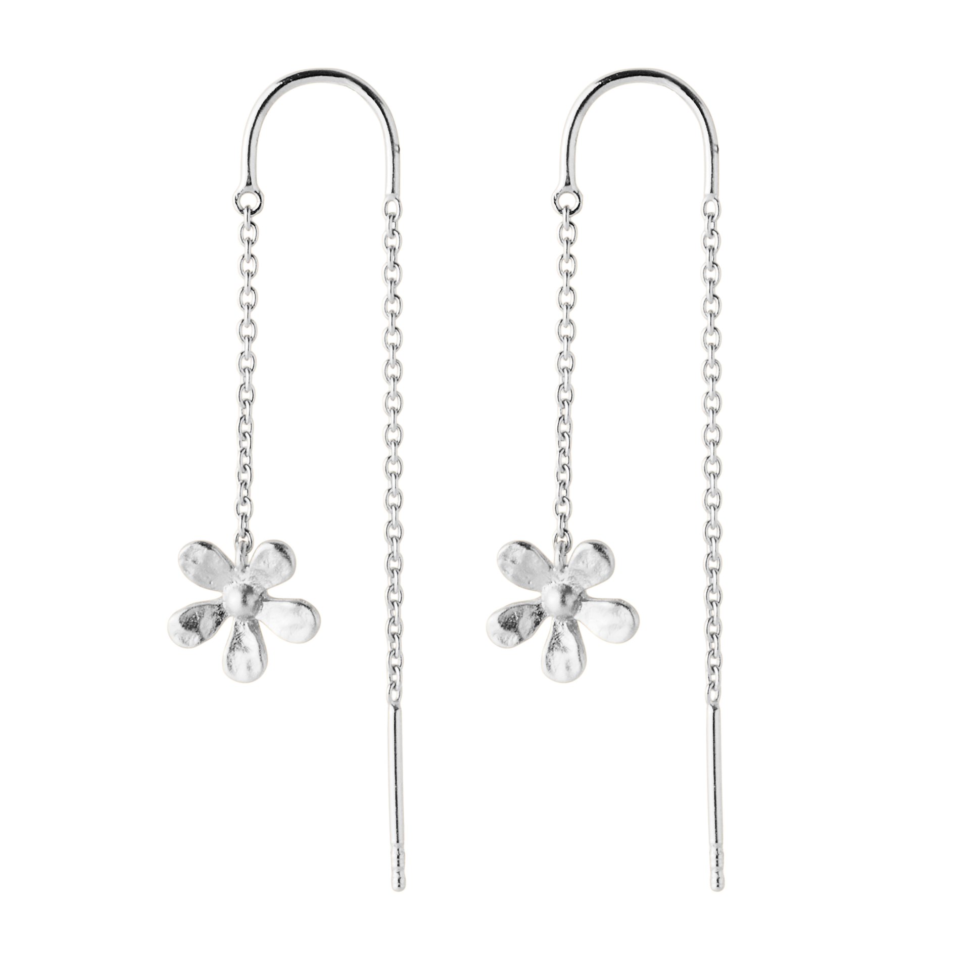 Pernille Corydon Wild Poppy earchains i sterling sølv med blomsterdesign