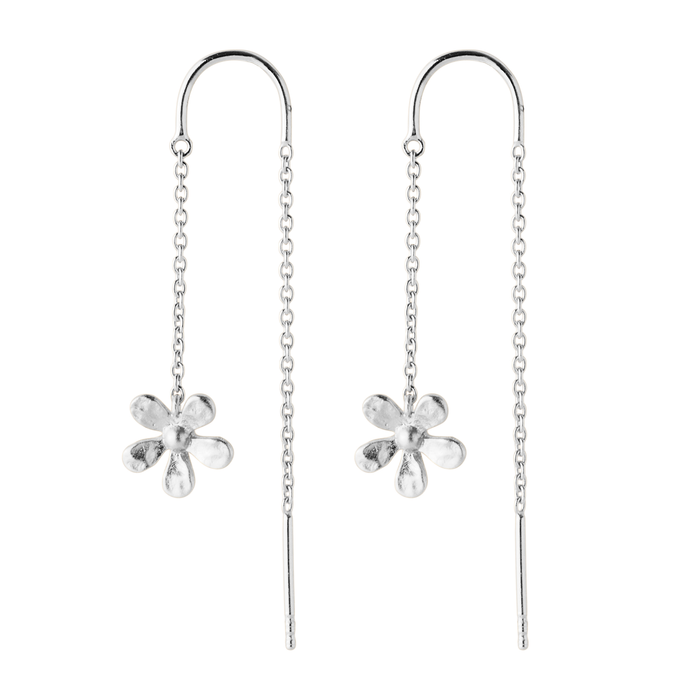 Pernille Corydon Wild Poppy earchains i sterling sølv med blomsterdesign