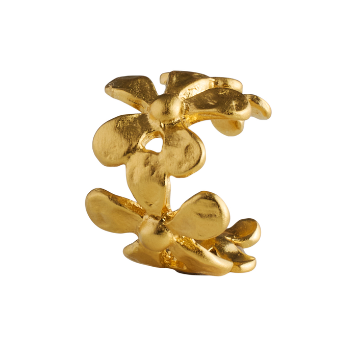 Pernille Corydon Wild Poppy earcuff i forgyldt sølv med blomsterdesign