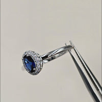 Video af Elina roset ring i sterlingsølv med blå zirkonia