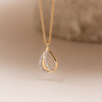Radiant vedhæng i 14 kt. guld med 0,07 ct. diamanter – frontvisning