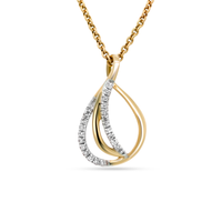 Radiant vedhæng i 14 kt. guld med pavéindfattede diamanter