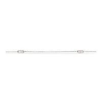 Scrouples ankelkæde i rhodineret 925 sterlingsølv med baguetteslebne cubic zirconia