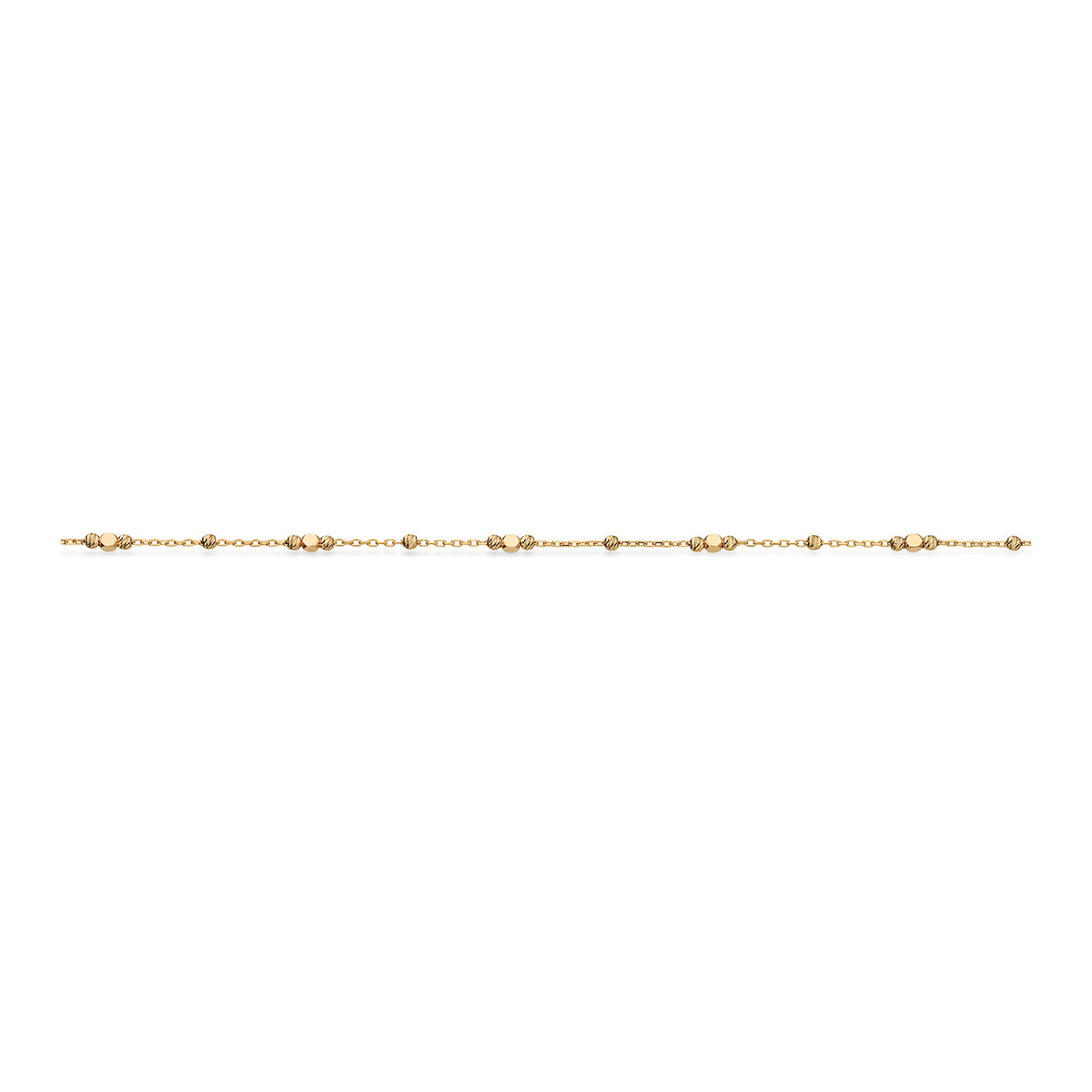 Scrouples ankelkæde i 8 karat guld med facetterede beads