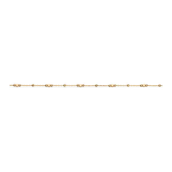 Scrouples ankelkæde i 8 karat guld med facetterede beads