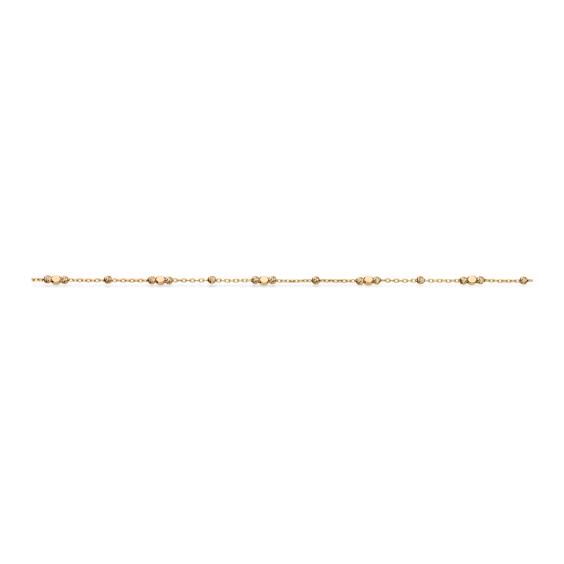 Scrouples ankelkæde i 8 karat guld med facetterede beads