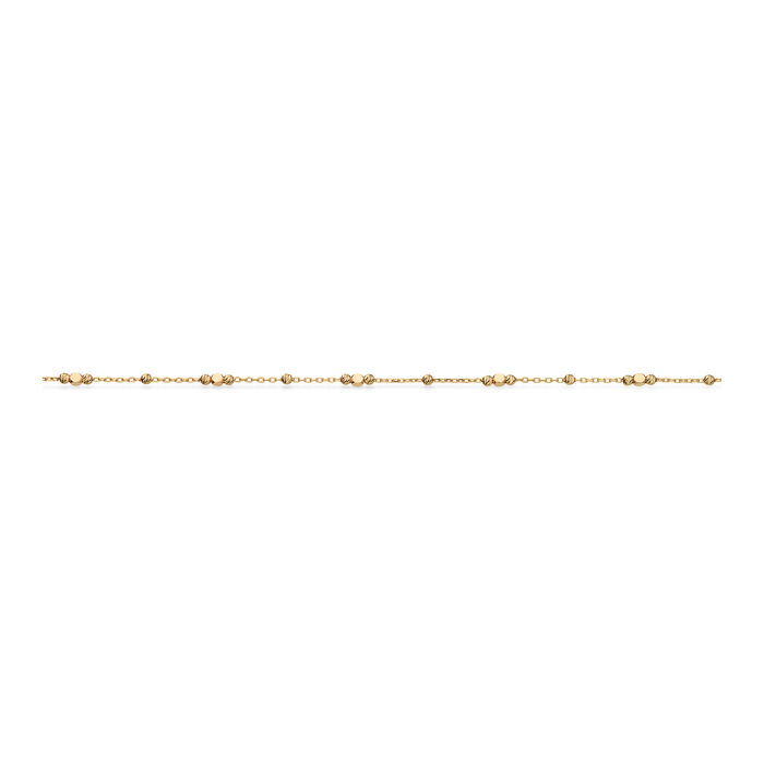 Scrouples ankelkæde i 8 karat guld med facetterede beads