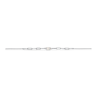 Scrouples ankelkæde i rhodineret 925 sterlingsølv med baguetteformet cubic zirconia