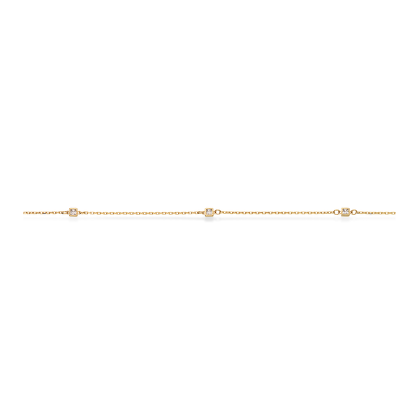 Scrouples ankelkæde i 8 karat guld med square cubic zirconia