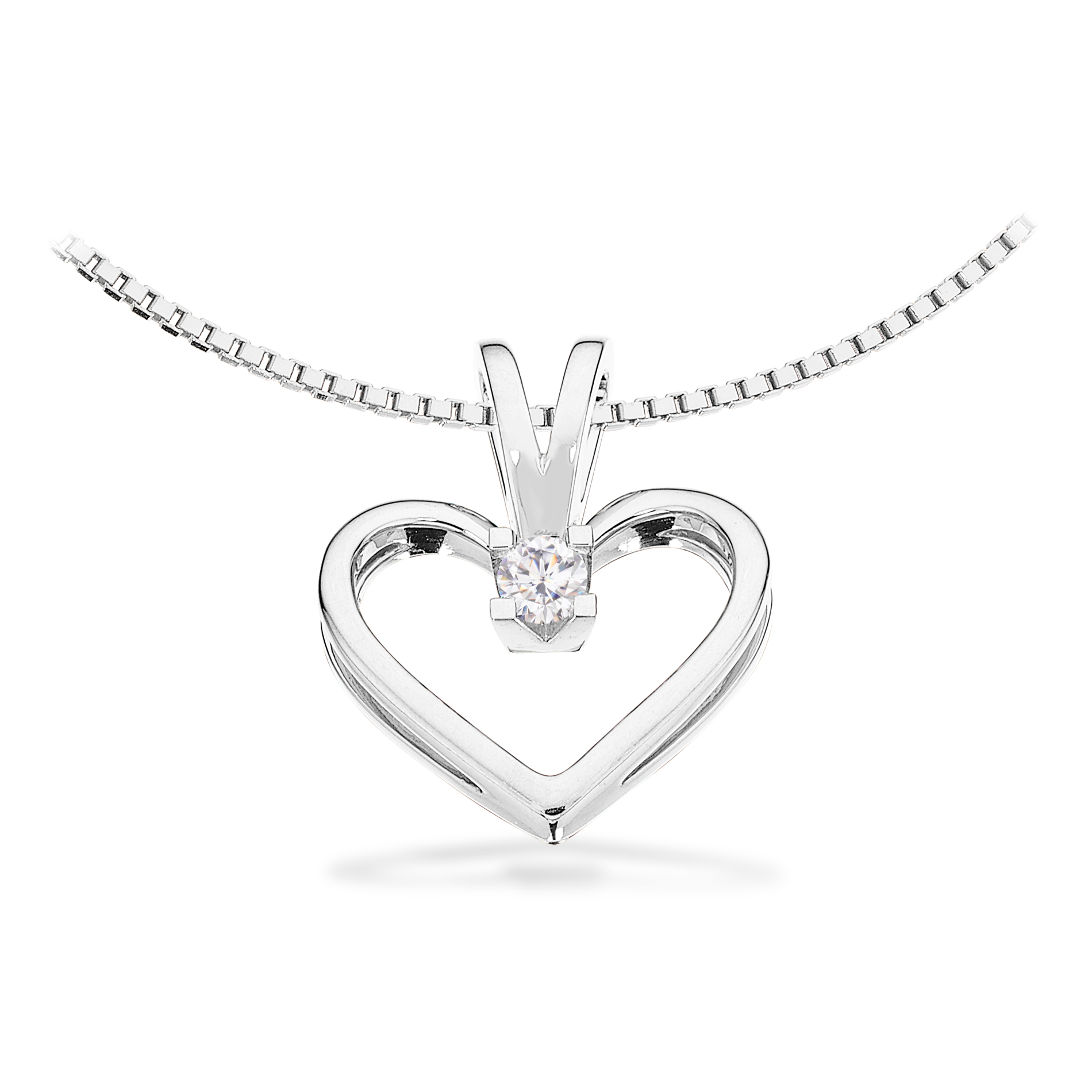 Scrouples Kleopatra hjerte vedhæng i 14 karat hvidguld med 0,05 ct diamant H-W/SI.