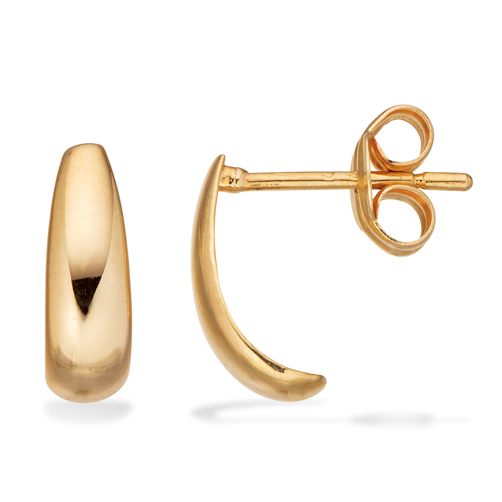 Scrouples øreringe i 8 karat guld med elegant buet og blankpoleret design