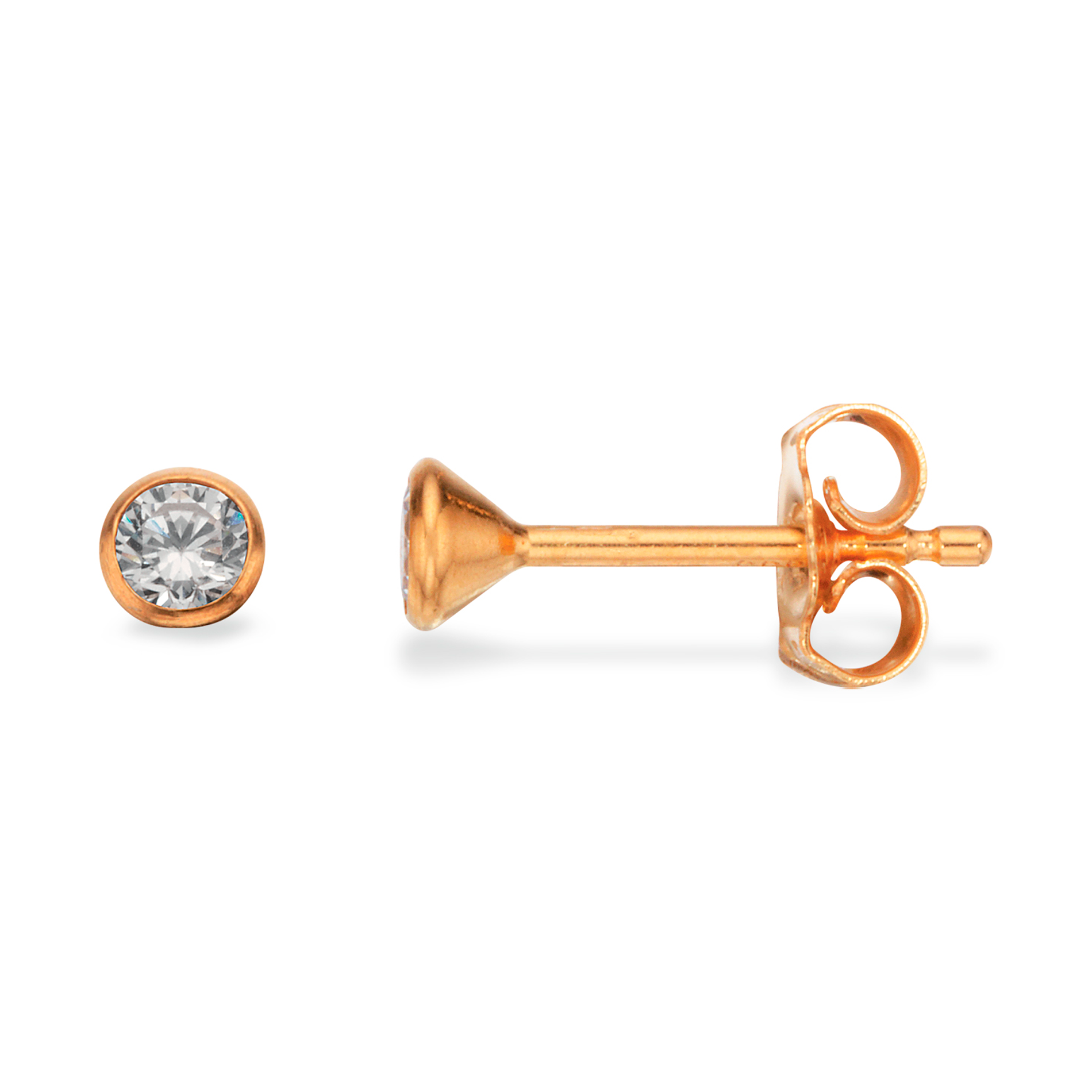 Scrouples ørestikker med 2,5 mm zirkonia i 14 karat guld