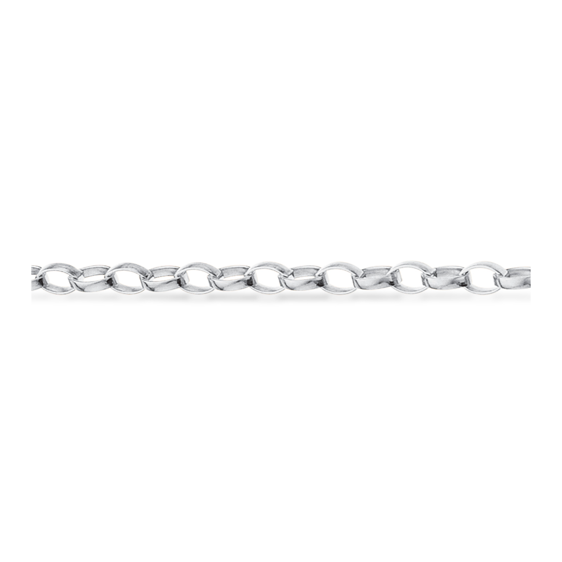 Scrouples oval armbånd i rhodineret sterlingsølv 19 cm