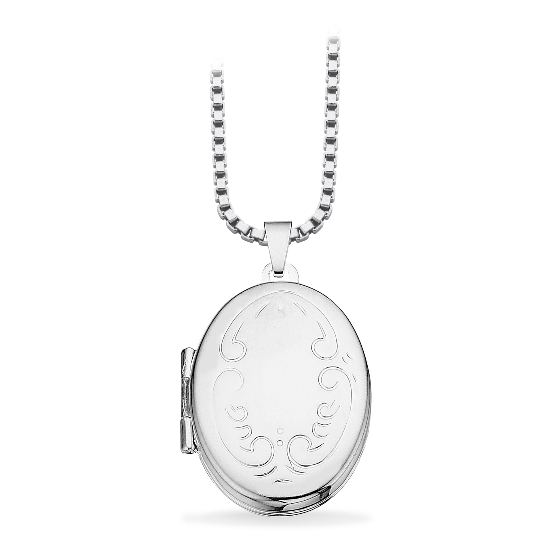 Scrouples oval medaljon halskæde 22 x 17 mm i sterlingsølv
