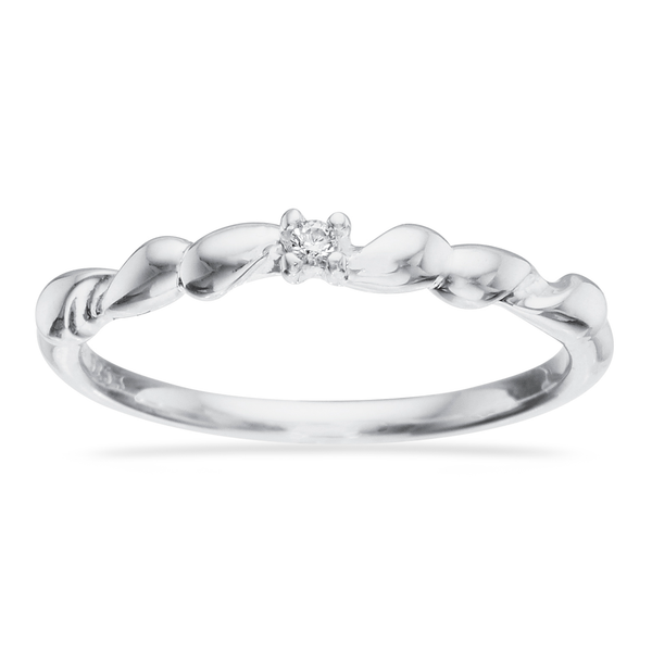 Scrouples pigering med zirkonia i sterling sølv med snoet design