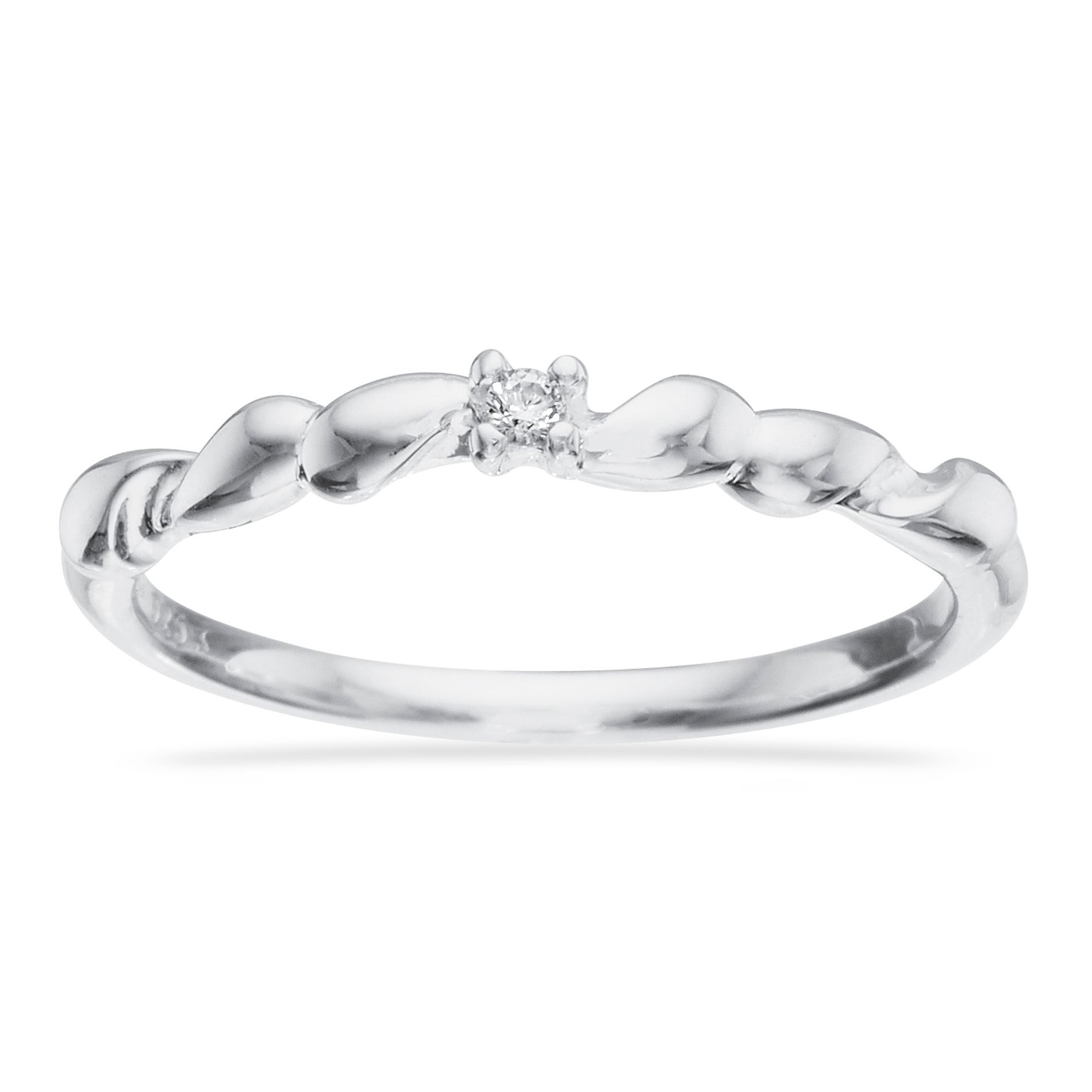 Scrouples pigering med zirkonia i sterling sølv med snoet design