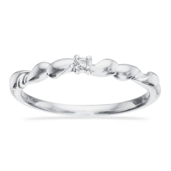 Scrouples pigering med zirkonia i sterling sølv med snoet design