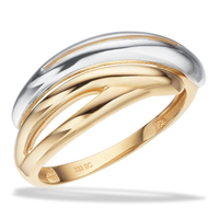 Scrouples ring i 8 karat rød- og hvidguld med elegant tofarvet design