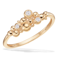 Scrouples ring med guldkugler og zirkonia i 8 karat guld