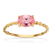 Scrouples snoet ring med rosa zirkonia i 8 karat guld