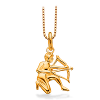 Scrouples stjernetegn Skytte vedhæng i 8 karat guld med detaljeret skyttefigur.
