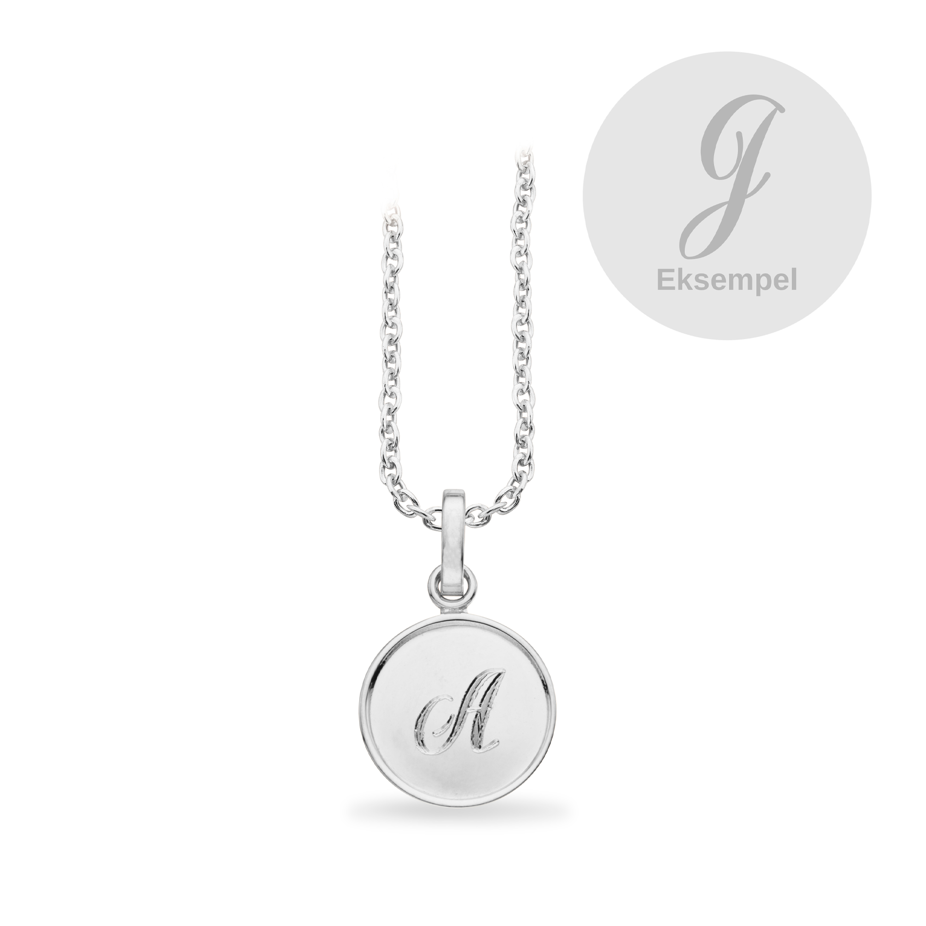 Scrouples #TagMe Romantic vedhæng J 10 mm rund blank i sølv