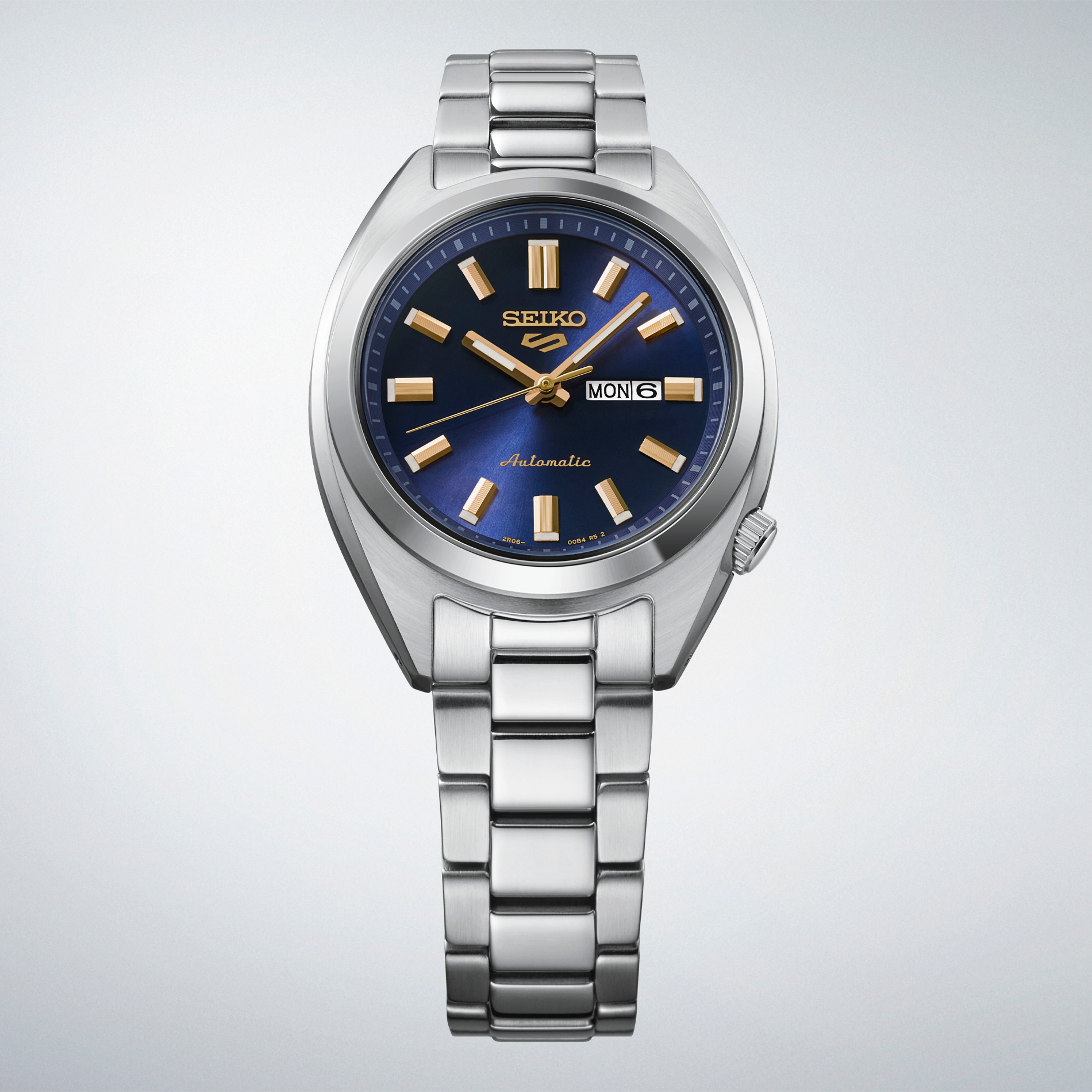 Seiko 5 Sports Automatic SRE021K1 dameur med blå urskive, dag-dato visning og stållænke
