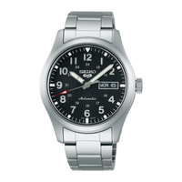 Seiko 5 Sports Automatic SRPG27K1 herreur med sort urskive, arabertal og stållænke