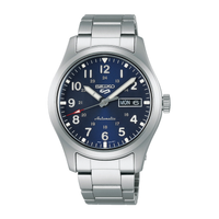 Seiko 5 Sports Automatic SRPG29K1 herreur med blå urskive, dag-dato visning og stållænke