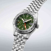 Seiko 5 Sports HDB001K1 med groen urskive, GMT-viser og staallaenke