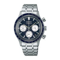 Seiko Chronograph herreur SSB477P1 i stål med blå urskive, kronograf og tachymeter