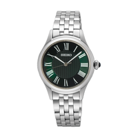 Seiko Classic herreur SUR611P1 i stål med grøn urskive og romertal