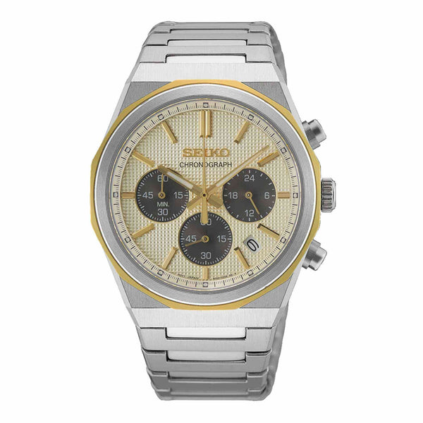 Seiko Conceptual Essential Time HGK001P1 herreur med champagnefarvet urskive og stållænke