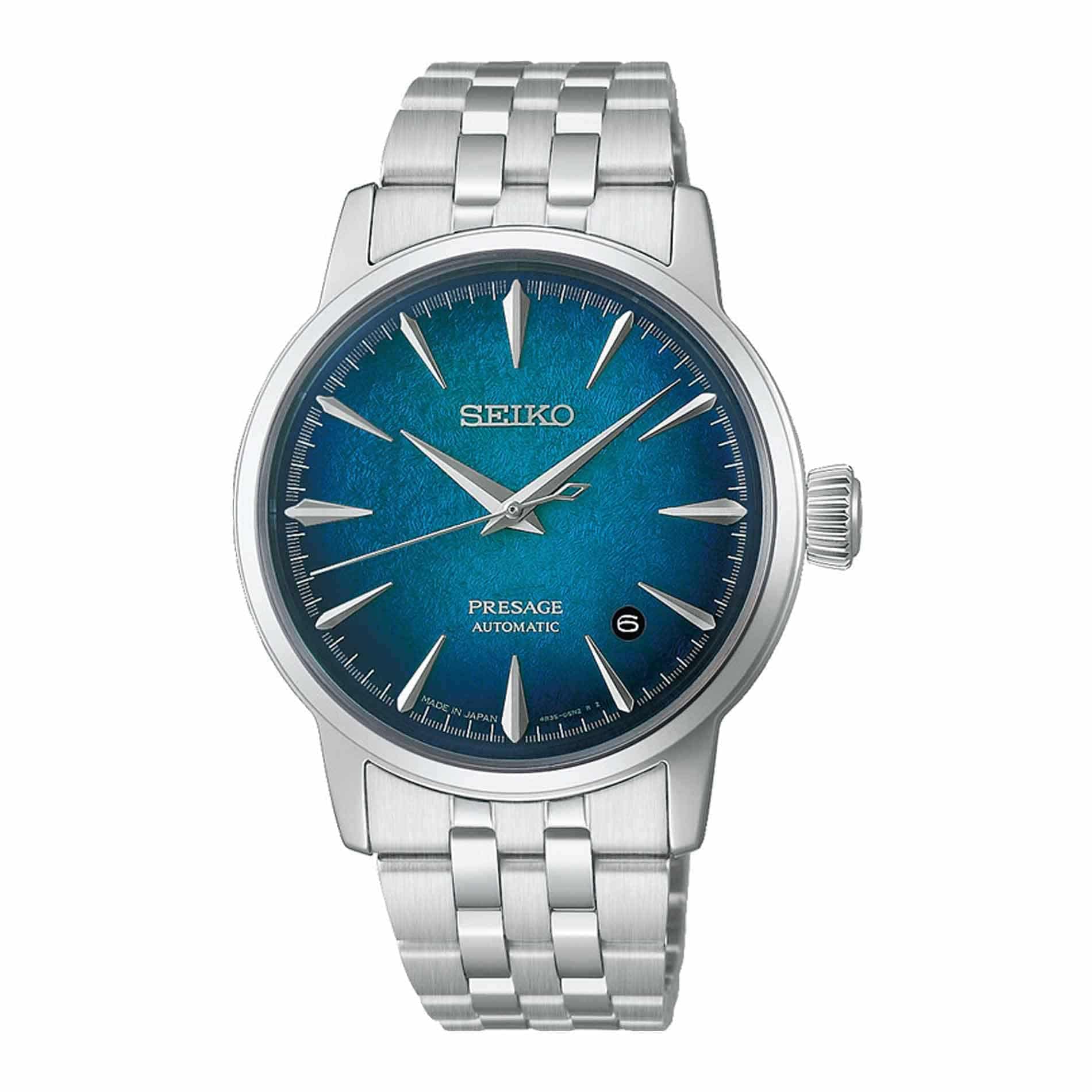 Seiko Presage Automatic Classic HCB001J1 med blaa urskive og staallaenke