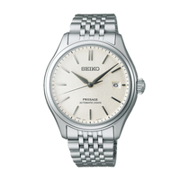 Seiko Presage Automatic Classic SPB463J1 med champagnefarvet tekstureret urskive og stållænke