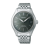 Seiko Presage Automatic Classic SPB465J1 med mørkegrå tekstureret urskive og stållænke