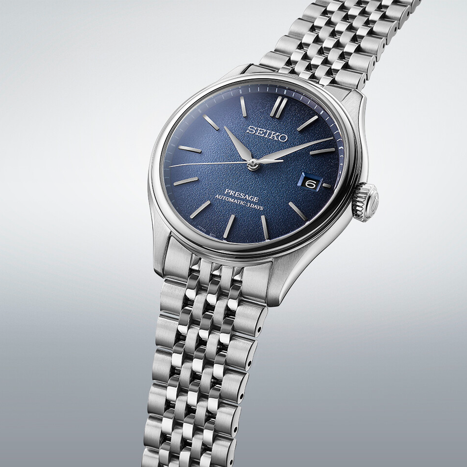 Seiko Presage Automatic Classic SPB525J1 med mørkebrun urskive og stållænke