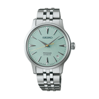 Seiko Presage Automatic SRPL63J1 dameur med lysegrøn tekstureret urskive og stållænke