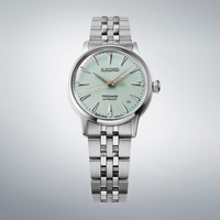 Seiko Presage Automatic SRPL63J1 dameur med lysegrøn tekstureret urskive og stållænke