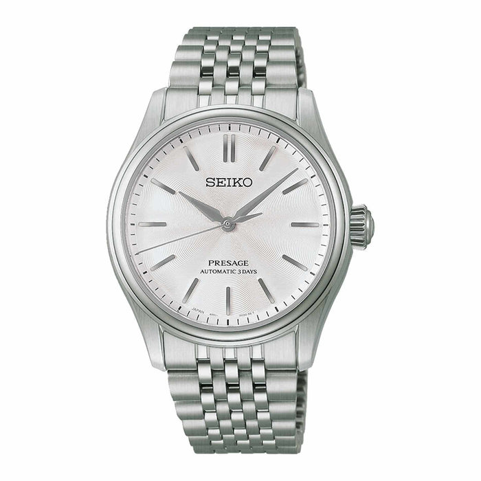 Seiko Presage Classic HCC001J1 med lys struktureret urskive og staallaenke