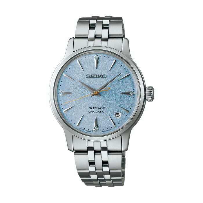 Seiko Presage Automatic Cocktail SRPL61J1 dameur med lysegrøn tekstureret urskive og stållænke