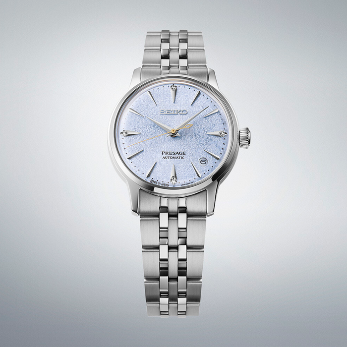 Seiko Presage Automatic Cocktail SRPL61J1 dameur med lysegrøn tekstureret urskive og stållænke