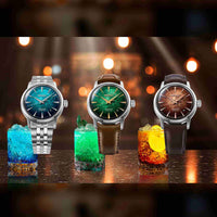 Seiko Presage HCB002J1 med groen urskive og brun laederrem