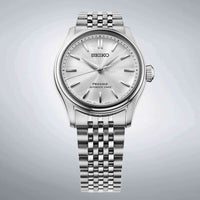 Seiko Presage HCC001J1 med lys struktureret urskive og soelvfarvede visere